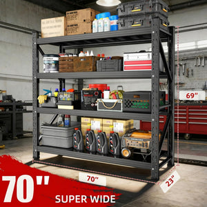 Heavy Duty 4-Tier Adjustable Metal Garage Shelving Unit