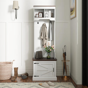 3-in-1 Hall Tree with Shoe Storage, Coat Rack & Entryway Bench