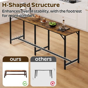 70.9" 3-Piece Bar Table and Chairs Set