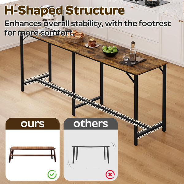 70.9" 3-Piece Bar Table and Chairs Set