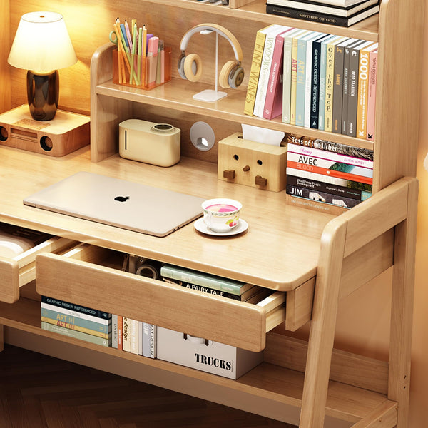 Kids Study Desk with Bookshelf and Two Drawers