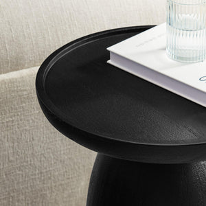 Round Solid Mango Wood Side Table