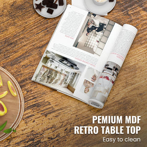 3-Piece Coffee Table and End Table Set – Rustic Brown Wood & Metal