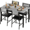 5-Piece Dining Table Set for 4 with Upholstered Chairs