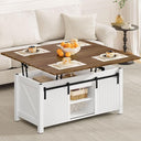 Lift Top Coffee Table with Hidden Storage | 4-in-1 Convertible Farmhouse Design