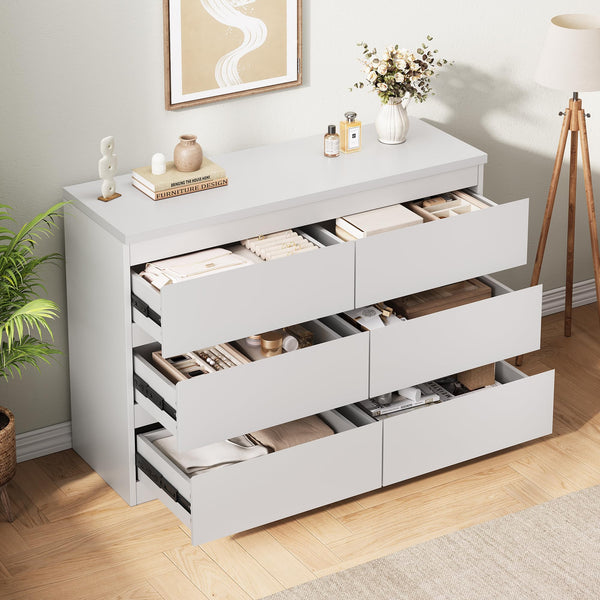 6-Drawer Double Dresser – Modern Bedroom Chest of Drawers