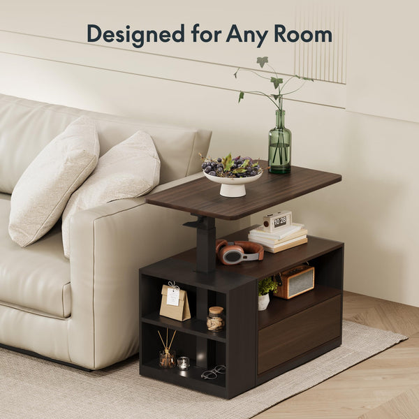 Height Adjustable Mobile Standing Desk with Storage