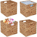 Water Hyacinth Cube Storage Baskets Set of 4