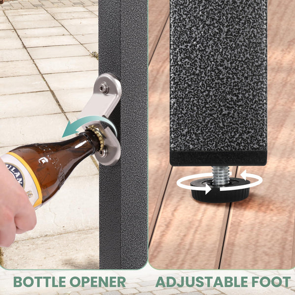 Outdoor Bar Table – Counter Height Pub Table with Bottle Opener