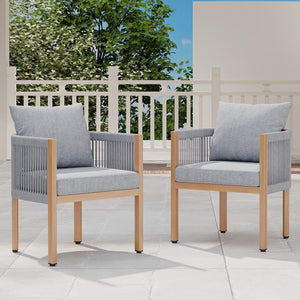 Outdoor Rope Dining Chairs with Cushions