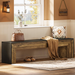 71" Extra Long Entryway Bench with Layered Design