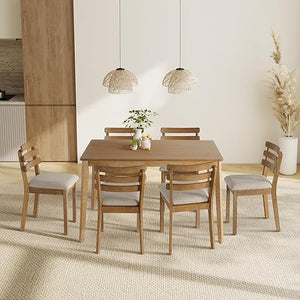 Farmhouse Dining Table Set with Chairs and Bench