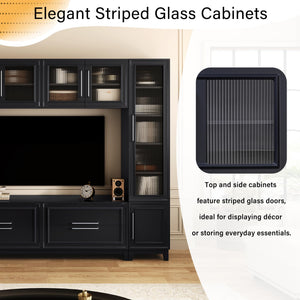 102" Wall Unit Entertainment Center with Glass Doors