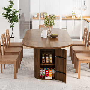 Extendable Oval Dining Table with Storage — Seats 4 to 10