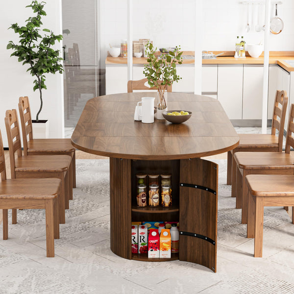 Extendable Oval Dining Table with Storage — Seats 4 to 10