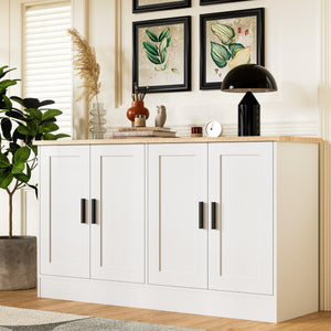 53" 4-Door Buffet Cabinet & Kitchen Sideboard with Adjustable Shelves