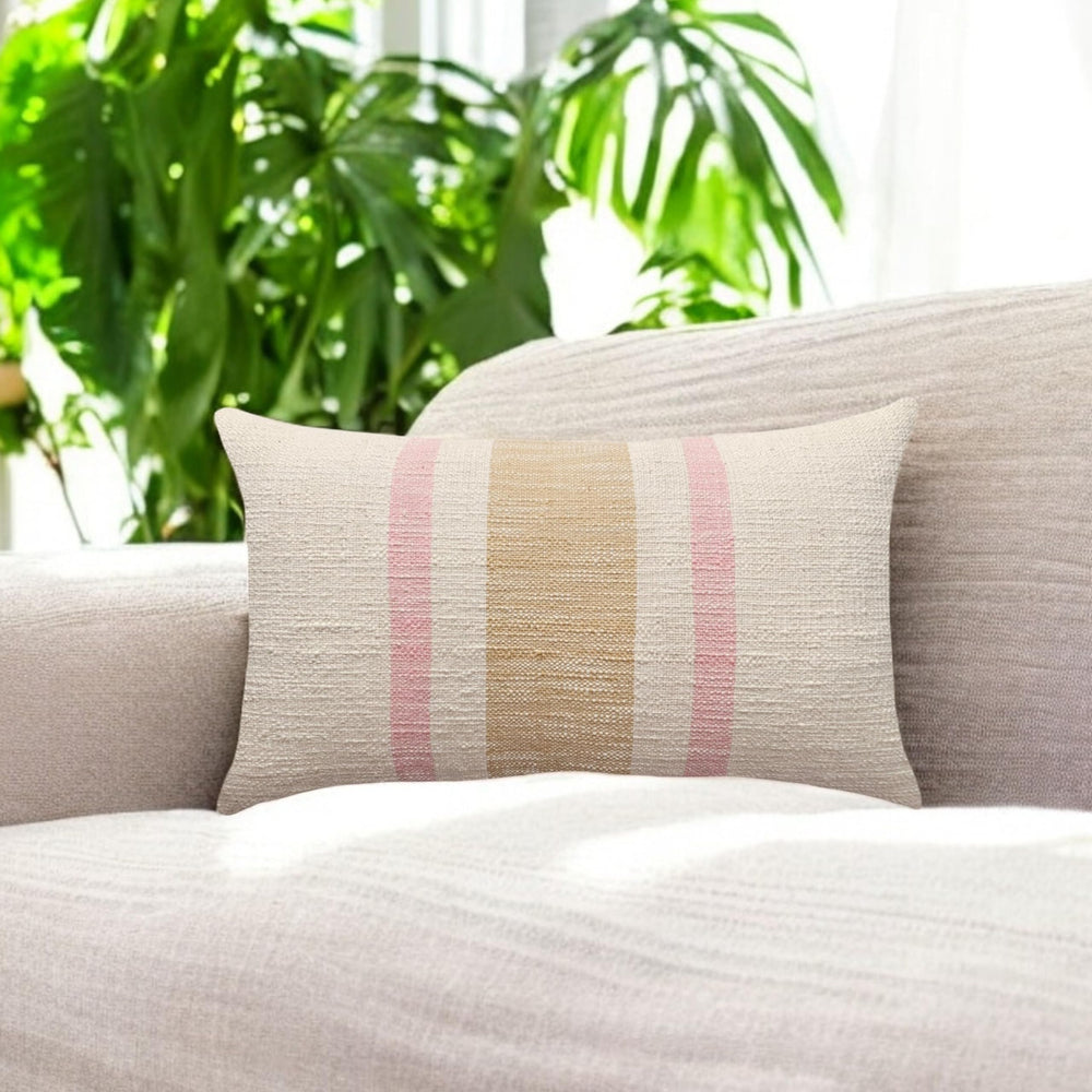 Cotton Textured Lumbar Pillow Cover 14x24
