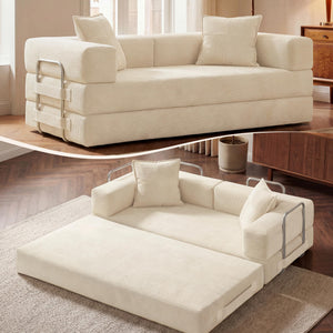 78" Convertible Sofa Bed – 5-in-1 Futon Couch, Corduroy, No Assembly