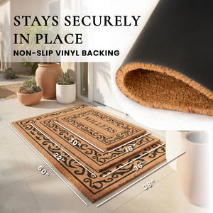 Personalized Coco Coir Door Mat with Non-Slip Vinyl Backing