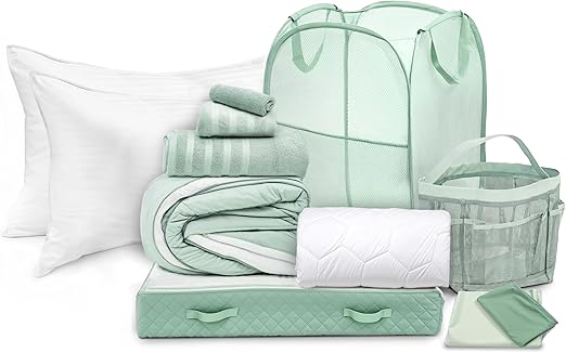 Twin XL Dorm Room Complete Bedding & Organizer Set