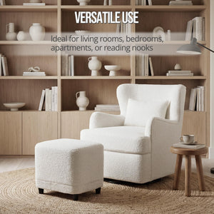 360° Swivel Wingback Accent Chair with Ottoman