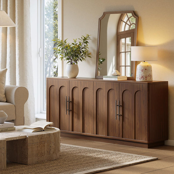 67" Arched Sideboard Buffet Cabinet with 4 Doors