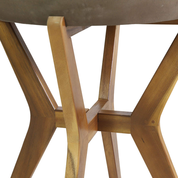 Outdoor Concrete & Acacia Wood Side Table