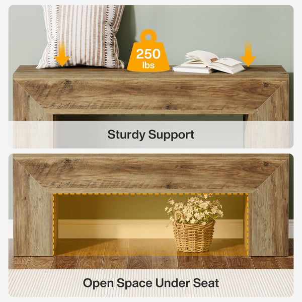 47" Farmhouse Wooden Entryway Bench