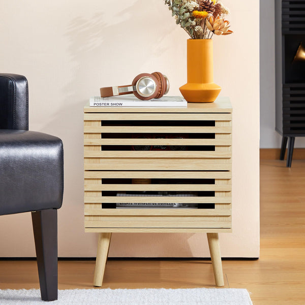 Boho Nightstand Set of 2 with Hollowed-Out Drawers