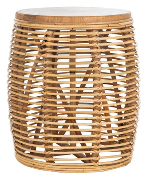 Safavieh Home Maui Coastal Natural Rattan Drum Stool Table
