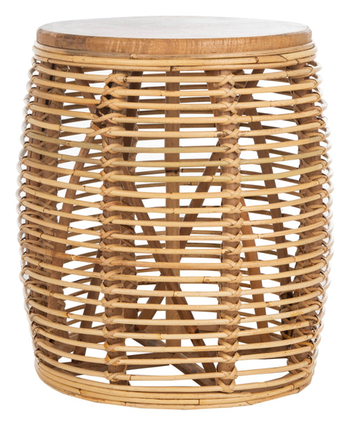 Safavieh Home Maui Coastal Natural Rattan Drum Stool Table