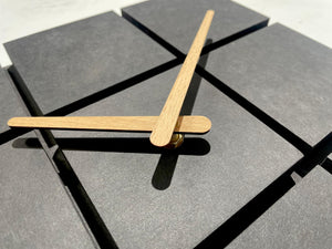 Square Silent Wall Clock 30cm Black Modern Analog