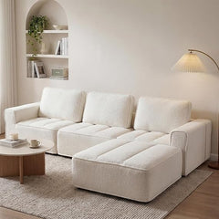 Modular Sectional Sofa with Ottoman – L-Shape & U-Shape, Cloud Couch, No Assembly