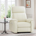 Power Recliner Chair with USB Port – Faux Leather, White