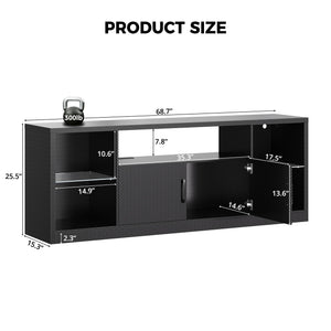 TV Stand with LED Lights & Power Outlet