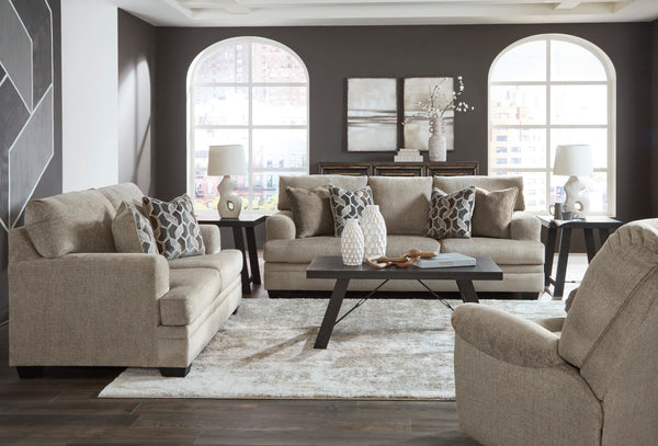 Contemporary Polyester Loveseat with Accent Pillows