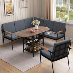 Corner Dining Table Set with Storage Bench