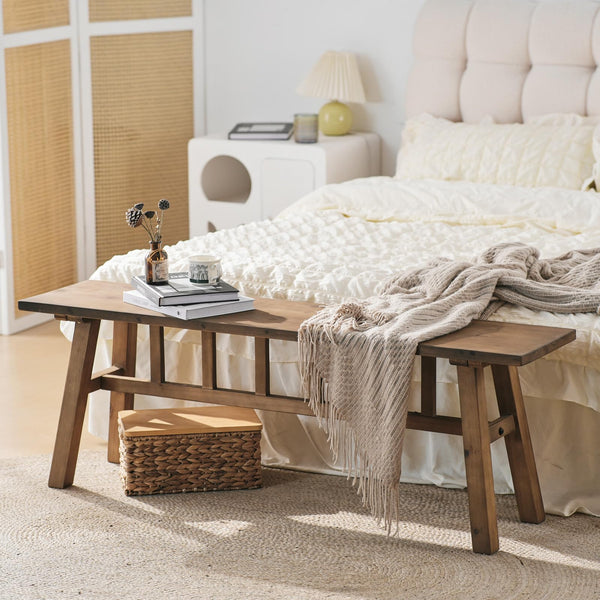 Solid Wood Entryway Bench