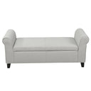 Armed Fabric Storage Ottoman Bench