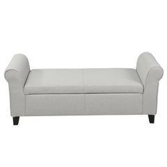 Armed Fabric Storage Ottoman Bench