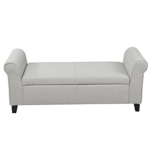 Armed Fabric Storage Ottoman Bench