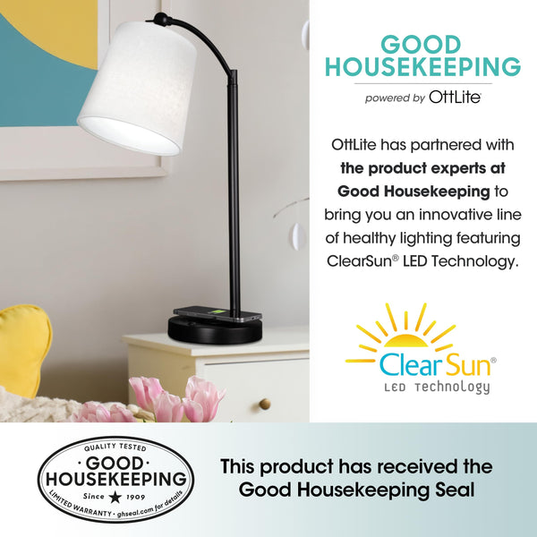 Adjustable LED Desk Lamp with Wireless Charging Pad