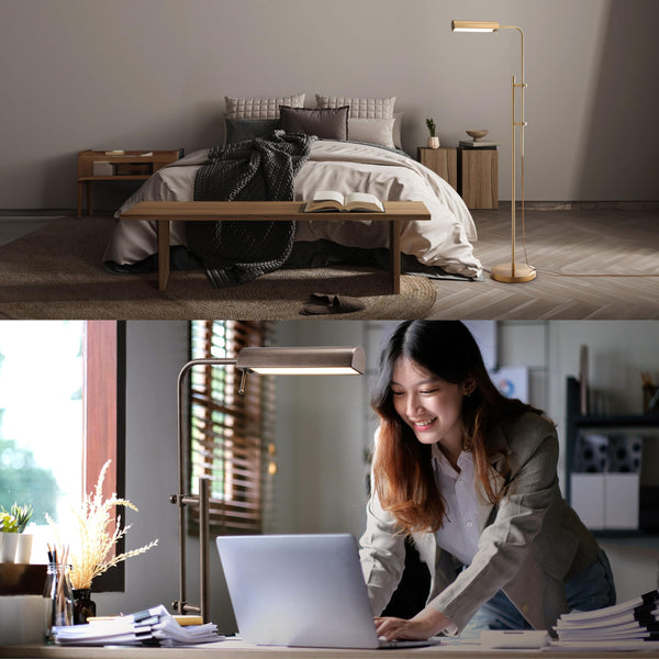 Adjustable Pharmacy Floor Lamp with Swing Arm – 10W LED