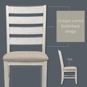 Farmhouse Dining Chair Set of 2 – Ladderback Wood