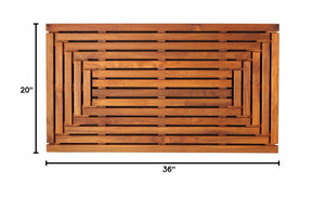 Solid Teak Wood Shower Spa Bath Mat – Indoor Outdoor Floor Mat