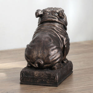 British Bulldog Bookends – Hand Painted Bronze Resin