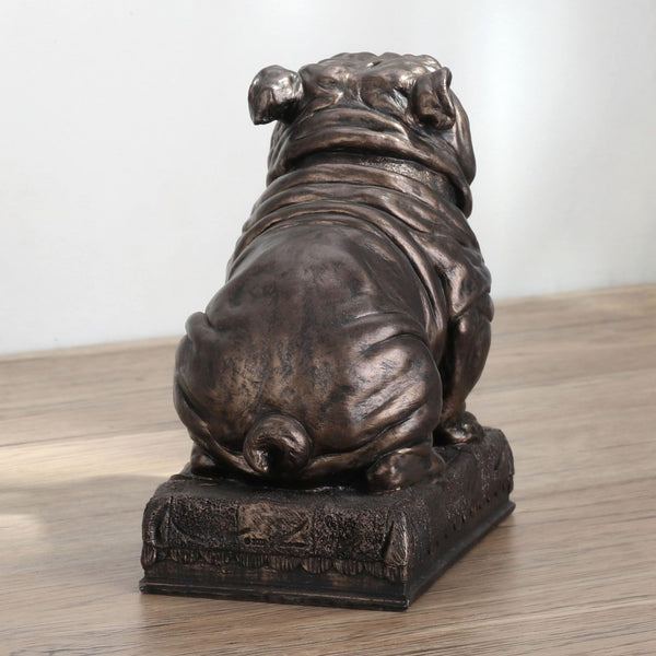 British Bulldog Bookends – Hand Painted Bronze Resin