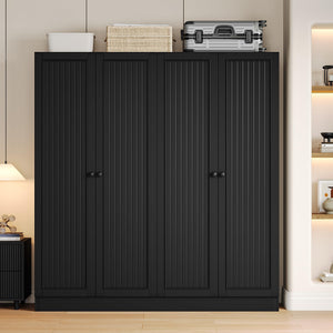 4-Door Wardrobe Closet with Drawers