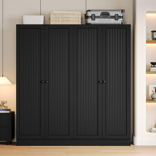 4-Door Wardrobe Closet with Drawers