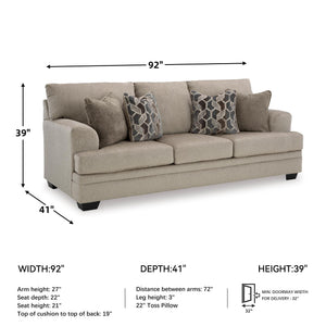 Contemporary Sofa with 4 Toss Pillows